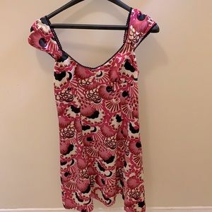 Guess satin dress. Pink, black, and white